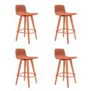 Ver imagem 1 de Kit 4 Banquetas Baixas Linea Aço Cobre para Cozinha Balcao Ilha Gourmet Design - Terracota Assento