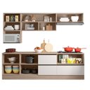 Ver mais imagens de Cozinha Completa Etna 7 Peças Balcão Cooktop Poliman Móveis Carvalho Oak e Off White