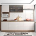 Ver imagem 1 de Cozinha Completa Etna 7 Peças Balcão Cooktop Poliman Móveis Carvalho Oak e Off White