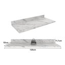 Ver imagem 2 de Tampo Mdp 25mm para Balcão de Cozinha 120cm Multimóveis Cr20415 Mármore Branco