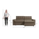 Ver imagem 7 de Sofá Space 2 Lugares Retrátil com Baú 260cm Suede Taupe Kappesberg