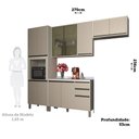 Ver imagem 3 de Cozinha Modulada Compacta 4 Peças com Tampo e Vidro Reflecta Linea Luciane Móveis