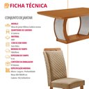 Ver imagem 7 de Mesa de Jantar Milena 180cm Tampo MDF Canto Copo Laminado e 6 Cadeiras Lorena