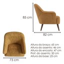 Ver imagem 3 de Poltrona Decorativa Naomi Pes Madeira Linho Color Trend Tca 219 Moll