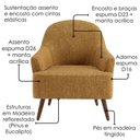 Ver imagem 5 de Poltrona Decorativa Naomi Pes Madeira Linho Color Trend Tca 219 Moll
