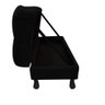 Recamier Baú Luis Xv Capitonê Retrô 160cm Suede Preto Pés Madeira Mz Decor - 2