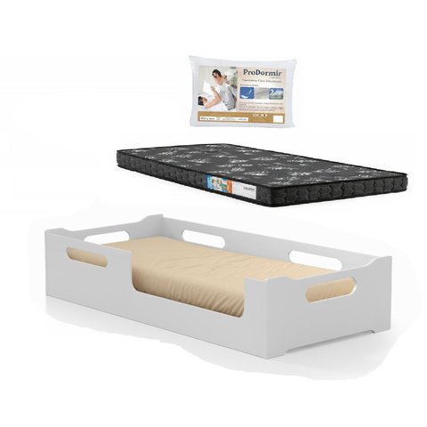 Cama Montessoriana Solteiro Cecilia com Travesseiro e Colchão D23 Black