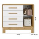 Ver imagem 2 de Quarto de Bebê com Cômoda 4355 e Berço Mini Cama 4315 Freijó Branco Acetinado Patoti Móveis
