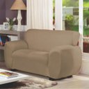 Ver imagem 2 de Capa Sofa de 2 Lugares Tecido Malha Gel Poliéster Gold Bege