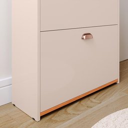 Sapateira Vertical 12 Pares Calçados Unissex Prateleira Gavetas Basculante Off White/cinamomo - Rpm - 7