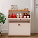 Ver imagem 4 de Sapateira Vertical 12 Pares Calçados Unissex Prateleira Gavetas Basculante Off White/cinamomo - Rpm