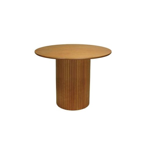Mesa de Jantar Capri 4 Lugares Redonda MDF Laminado 90cm Amêndoa