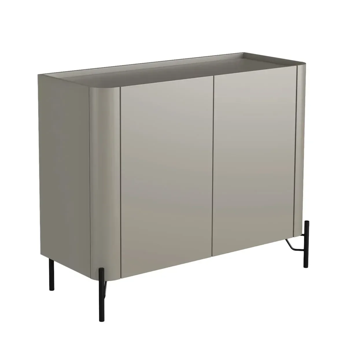 Ver imagem 2 de Buffet Mdf com Gaveta e Porta Lisa L98,5 X A81,5cm Grigio/preto F830l