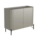 Ver imagem 2 de Buffet Mdf com Gaveta e Porta Lisa L98,5 X A81,5cm Grigio/preto F830l
