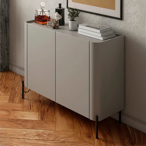 Buffet Mdf com Gaveta e Porta Lisa L98,5 X A81,5cm Grigio/preto F830l