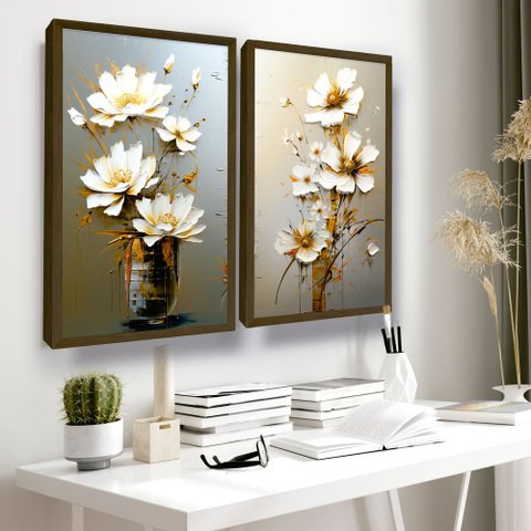 Quadro de Parede para Sala Quarto Cozinha Moderno Flores