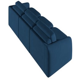 Sofá Cama para Sala de Estar 3 Lugares 276cm Montserrat K01 Veludo Azul Marinho - Lyam Decor - 8