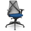 Ver imagem 1 de Cadeira de Escritório Giratória Presidente Unix P03 Tela Cinza Crepe Azul - Lyam Decor