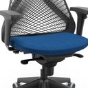 Ver imagem 2 de Cadeira de Escritório Giratória Presidente Unix P03 Tela Cinza Crepe Azul - Lyam Decor