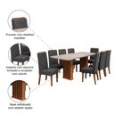 Ver imagem 6 de Conjunto de Mesa Sala de Jantar Tampo com Vidro Mond 2m 8 Cadeiras Bele Veludo Viero Madeirado /