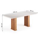 Ver imagem 3 de Conjunto de Mesa Sala de Jantar Tampo com Vidro Mond 2m 8 Cadeiras Bele Veludo Viero Madeirado /