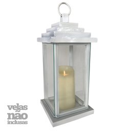 Lanterna de Chão Rustica Ouro Velho Media Libertas Rosas Lanterna Rustica Branco - 5
