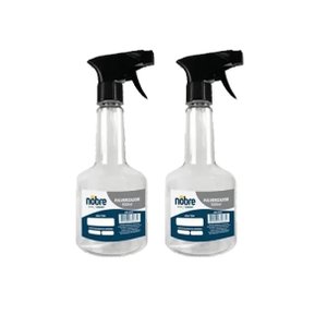 Kit 2 Borrifador Pulverizador Pet Transparente 500 Ml
