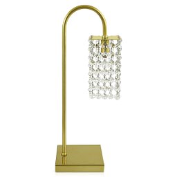 Abajur Clearcrillic Cristal Acrílico Quadrado Dourado - 2