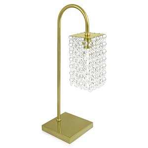 Abajur Clearcrillic Cristal Acrílico Quadrado Dourado