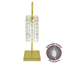 Abajur Clearcrillic Cristal Acrílico Quadrado Dourado - 3