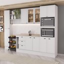 Ver imagem 1 de Cozinha Milla Rose Plus 11 Portas 3 Gavetas MDF 310cm Branco