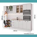 Ver mais imagens de Cozinha Milla Rose Plus 11 Portas 3 Gavetas MDF 310cm Branco