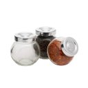 Ver imagem 1 de Kit 3 Porta Condimentos em Vidro com Tampa Rosqueável Cromada Prime 110ml