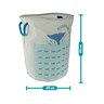 Cesto Organizador De Brinquedos Roupas Lavanderia Multiuso Em Tecido Cesta Dobrável 40x50cm Peixes - 3