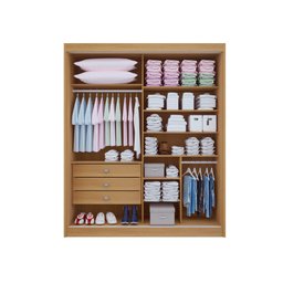 Guarda Roupa Solteiro 2 Portas 3 Gavetas - Atenas Ripado-cinamomo/off White - Móveis D'doro - 2