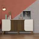 Ver imagem 2 de Buffet Elegance 1,60 Metros com 4 Portas Off White/pinho Ripado Off White/pinho