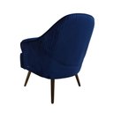 Ver imagem 4 de Poltrona Decorativa em Veludo Azul Pés Palitos em Madeira Maciça Sol Harmônica Móveis