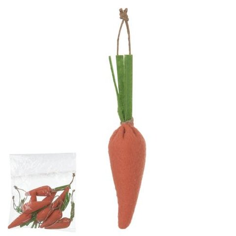 Kti com 12 Cenouras Decorativa Laranja 12cm