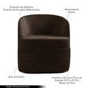 Ver imagem 3 de Kit 2 Poltronas Decorativas Design Moderno Bel Sala de Estar Base Giratória Veludo Marrom G33 - Gran
