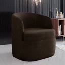 Ver imagem 2 de Kit 2 Poltronas Decorativas Design Moderno Bel Sala de Estar Base Giratória Veludo Marrom G33 - Gran