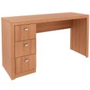 Ver mais imagens de Mesa para Escritório Reversível 136 Cm 3 Gavetas Amêndoa