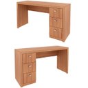 Ver imagem 5 de Mesa para Escritório Reversível 136 Cm 3 Gavetas Amêndoa