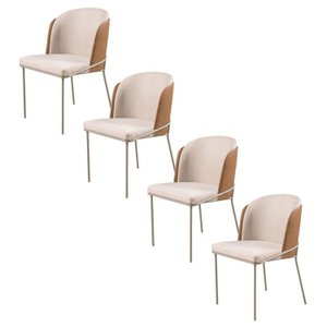 Conjunto 4 Cadeiras para Sala de Jantar Base Metal