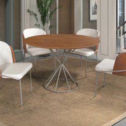 Conjunto 4 Cadeiras para Sala de Jantar Base Metal - 2