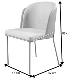 Conjunto 4 Cadeiras para Sala de Jantar Base Metal - 3