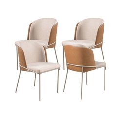 Conjunto 4 Cadeiras para Sala de Jantar Base Metal - 7