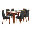 Ver imagem 1 de Conjunto Sala de Jantar Mesa Tampo em Vidro 1,60m Mel 6 Cadeiras Bel