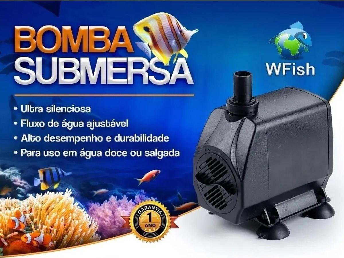 Bomba Submersa Wf-650 Wfish 650l/h para Aquários Fontes 220v - 3