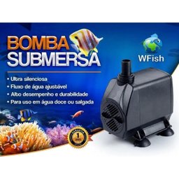 Bomba Submersa Wf-650 Wfish 650l/h para Aquários Fontes 220v - 3
