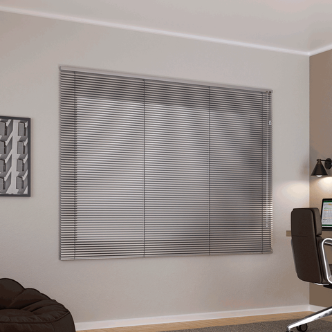 Persiana Horizontal 25mm Alumínio Crisdan Largura 1,70 X 1,20 Altura Prata